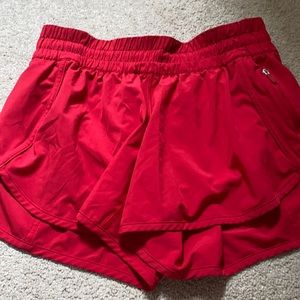 Lululemon tracker shorts size 8 red with 4” inseam